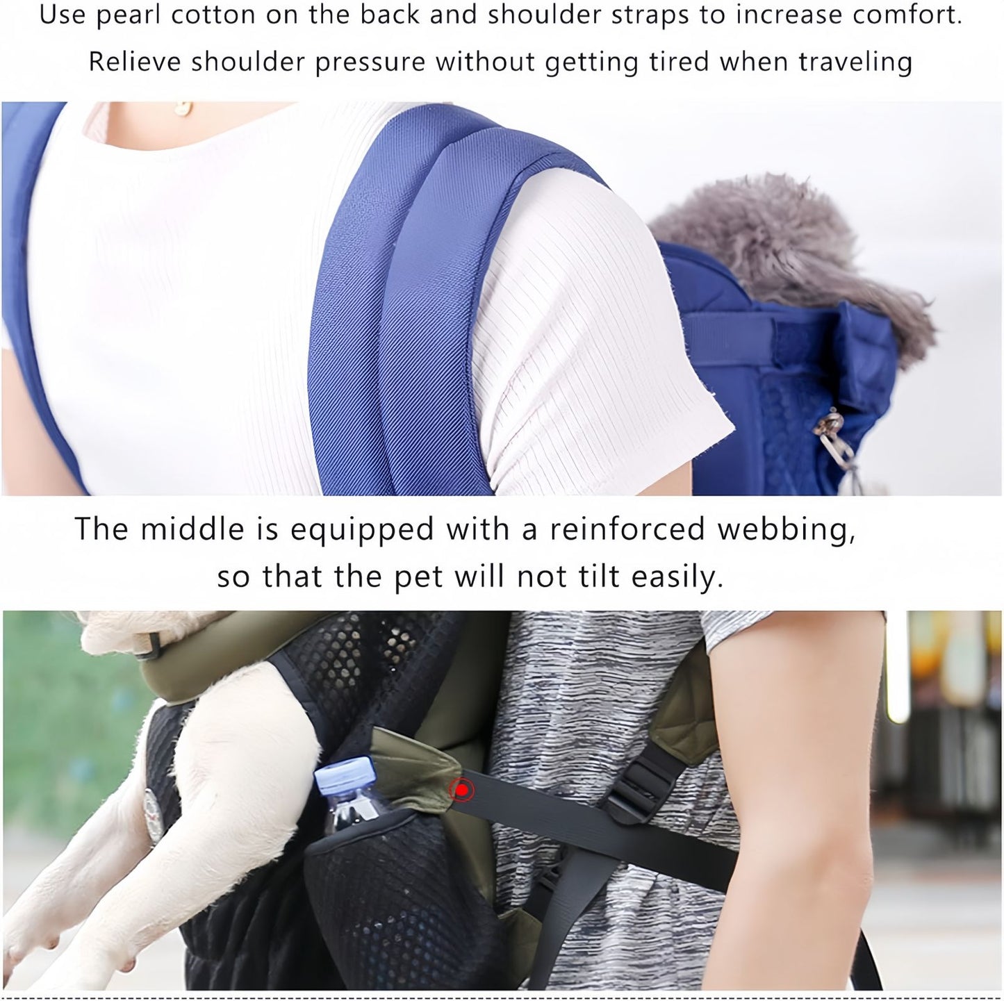 Puppy Dog Backpack Carrier, Breathable Front & Back Dog Carrier for Small Medium Dogs