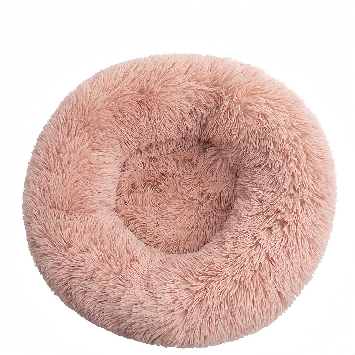 Calming Plush Donut Dog Bed and Cat Bed, Round Washable Fluffy Dog Bed