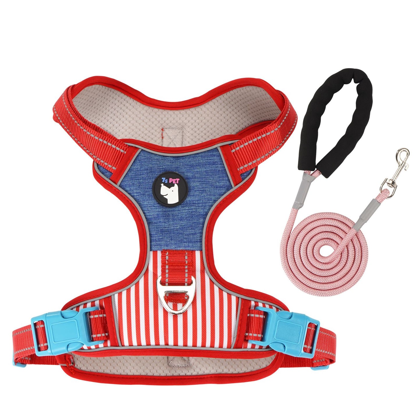 No Pull Dog Vest Harness, Escape Proof Reflective Breathable Mesh Dog Harness with Adjustable Straps