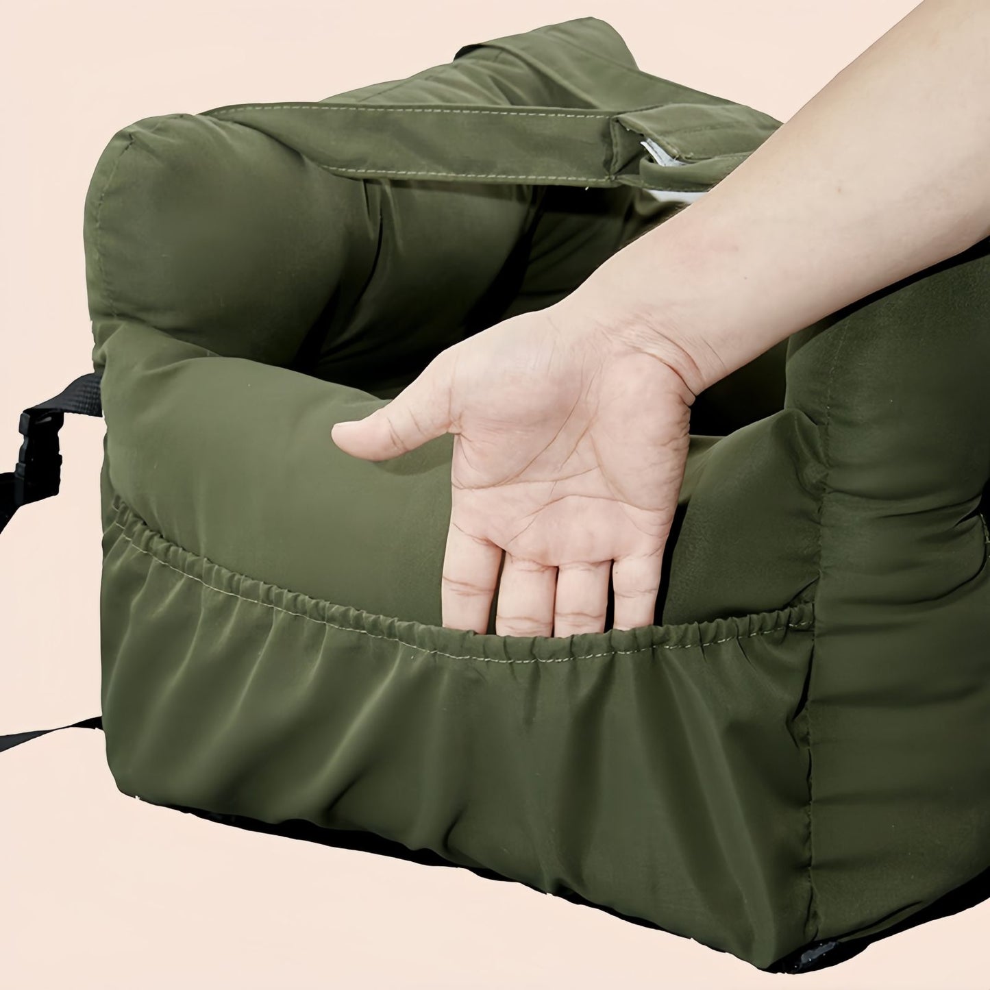 Secure Dog Car Seat Bed, Anti-Slip Dog Booster Seat for Small Dogs & Cats