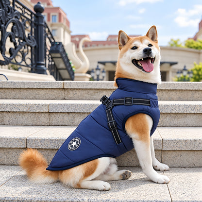 Waterproof Dog Winter Coat with Built-in Harness, Warm Reflective Dog Jacket