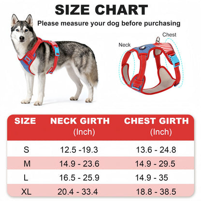 No Pull Dog Vest Harness, Escape Proof Reflective Breathable Mesh Dog Harness with Adjustable Straps