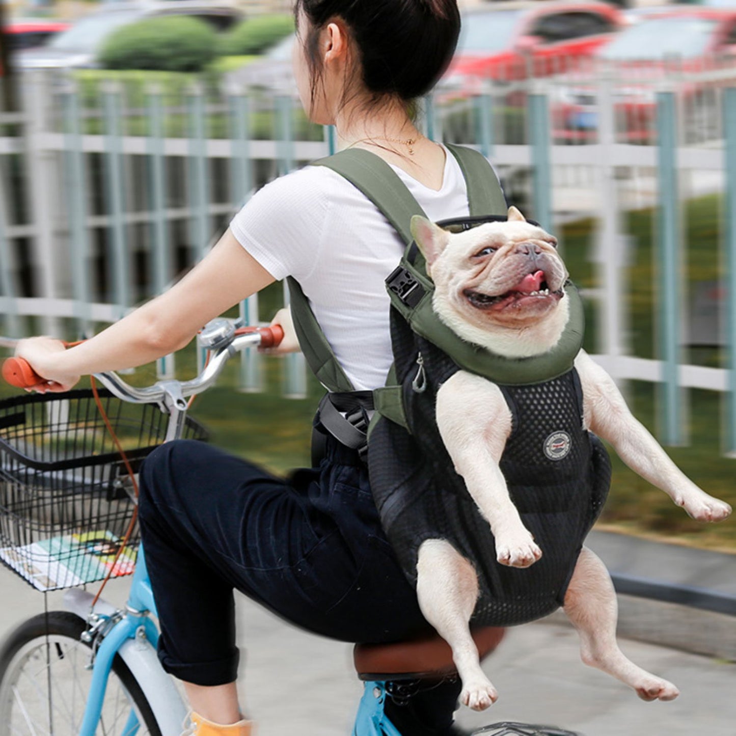 Puppy Dog Backpack Carrier, Breathable Front & Back Dog Carrier for Small Medium Dogs