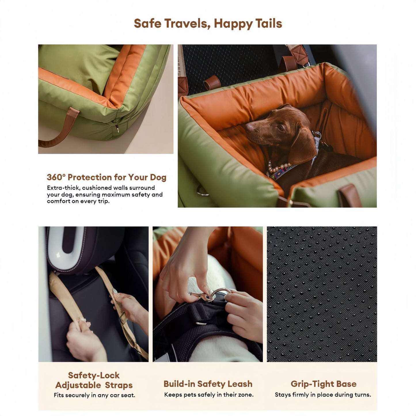 Car Dog Seat Bed for Small & Medium Dogs