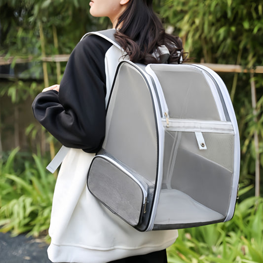 Breathable Cat Carrier Backpack with Mesh Windows, Foldable Pet Travel Backpack for Cats