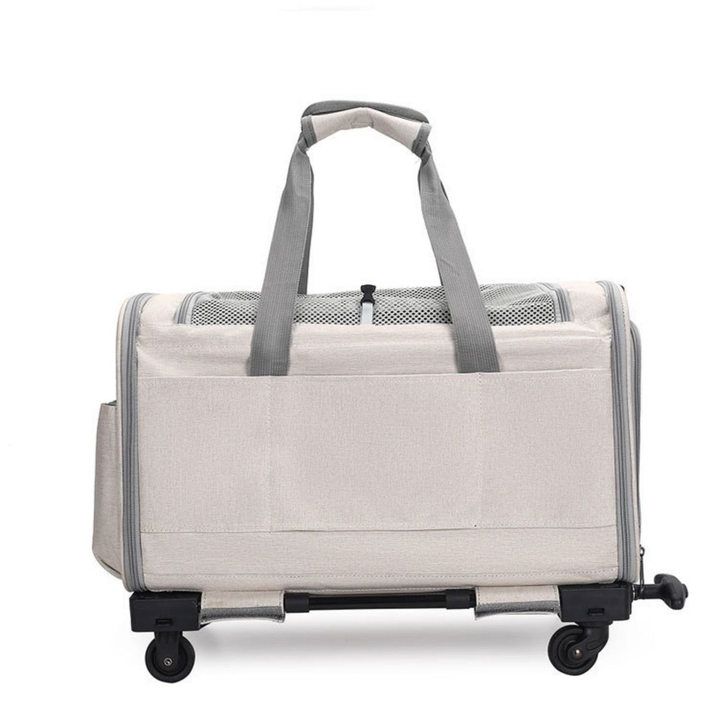 Dog Carrier with Wheels, Rolling Pet Carrier for Travel with Telescopic Handle