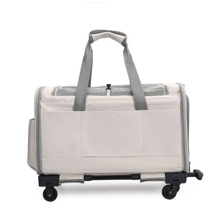 Dog Carrier with Wheels, Rolling Pet Carrier for Travel with Telescopic Handle