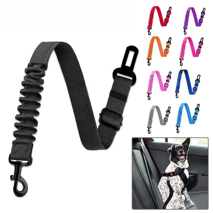 Seat Belt for Dogs with Elastic Bungee, Adjustable Dog Car Seat Belt with Swivel Hook for Safe Travel