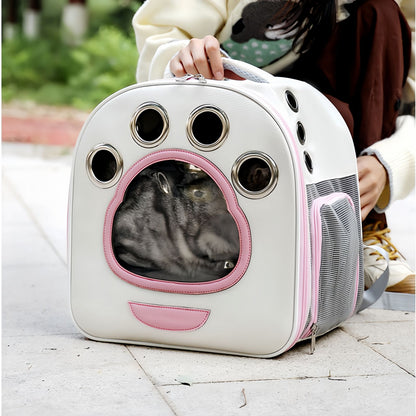 Foldable Cat Carrier Backpack with Window, Breathable Travel Cat Backpack