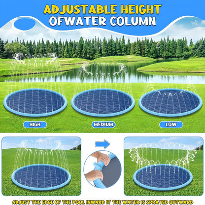 Dog Splash Pad with Sprinkler, Non-Slip Dog Sprinkler Pool for Summer Cooling