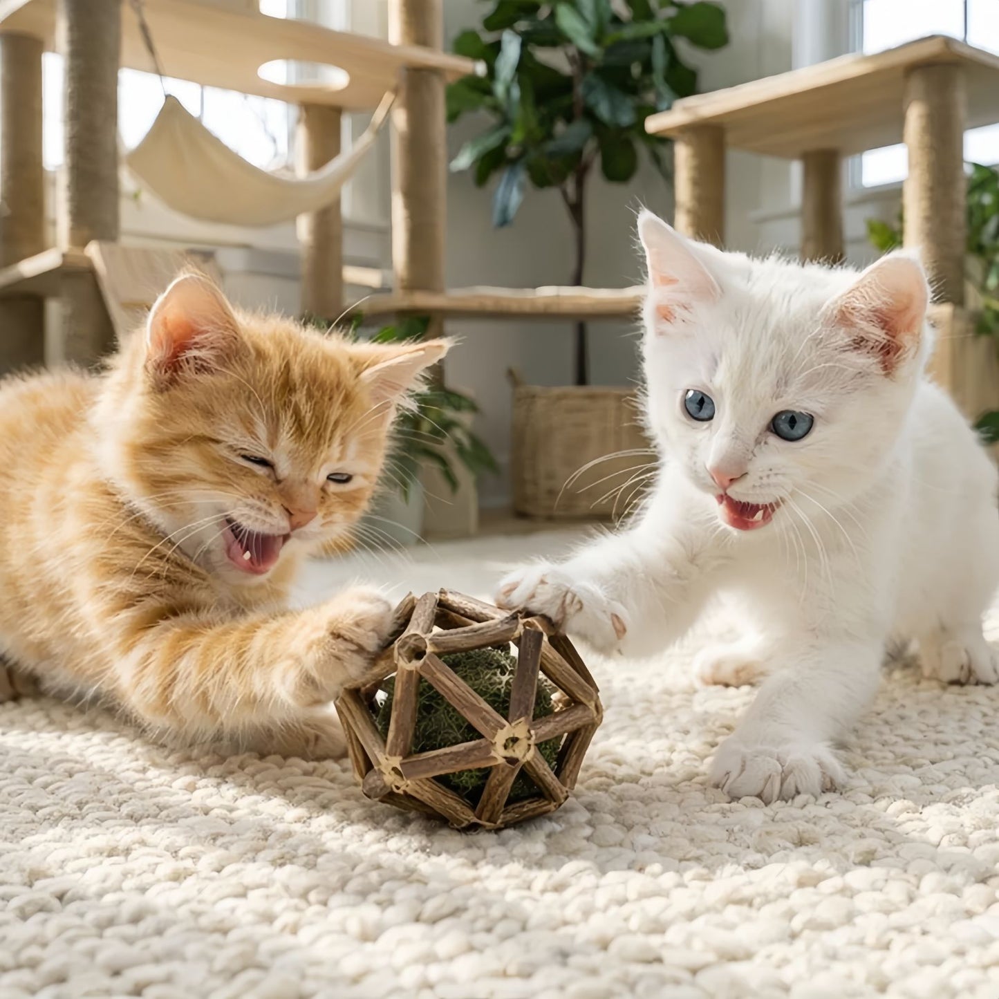 Matatabi Catnip Ball Interactive Cat Toy, Cat Chew Ball for Teeth Cleaning & Play