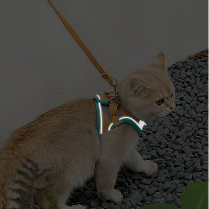 Escape Proof Cat Harness and Leash Set, Adjustable Reflective Walking Harness for Cats & Small Dogs