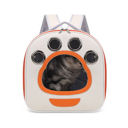 Foldable Cat Carrier Backpack with Window, Breathable Travel Cat Backpack