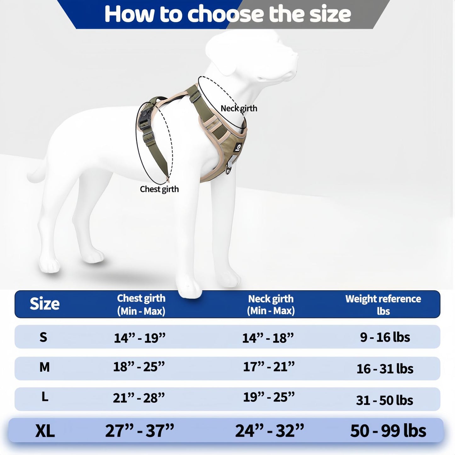 Dog Harness to Prevent Pulling, Anti Pull Escape Proof Dog Harness for Medium to Large Dogs