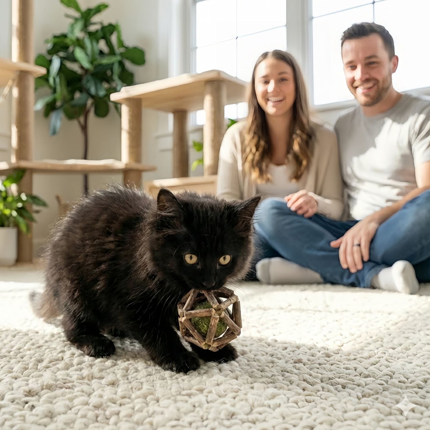 Matatabi Catnip Ball Interactive Cat Toy, Cat Chew Ball for Teeth Cleaning & Play