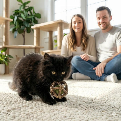 Matatabi Catnip Ball Interactive Cat Toy, Cat Chew Ball for Teeth Cleaning & Play