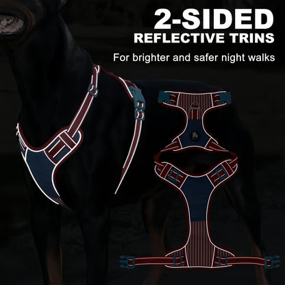 No Pull Dog Vest Harness, Escape Proof Reflective Breathable Mesh Dog Harness with Adjustable Straps