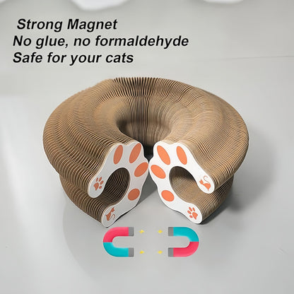 Foldable Cardboard Cat Scratcher Toy with Ball, Interactive Cat Scratch Toy for Indoor Cats