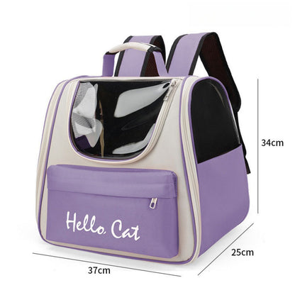 Cat Backpack Carrier with Clear Window, Breathable Pet Travel Backpack for Cats