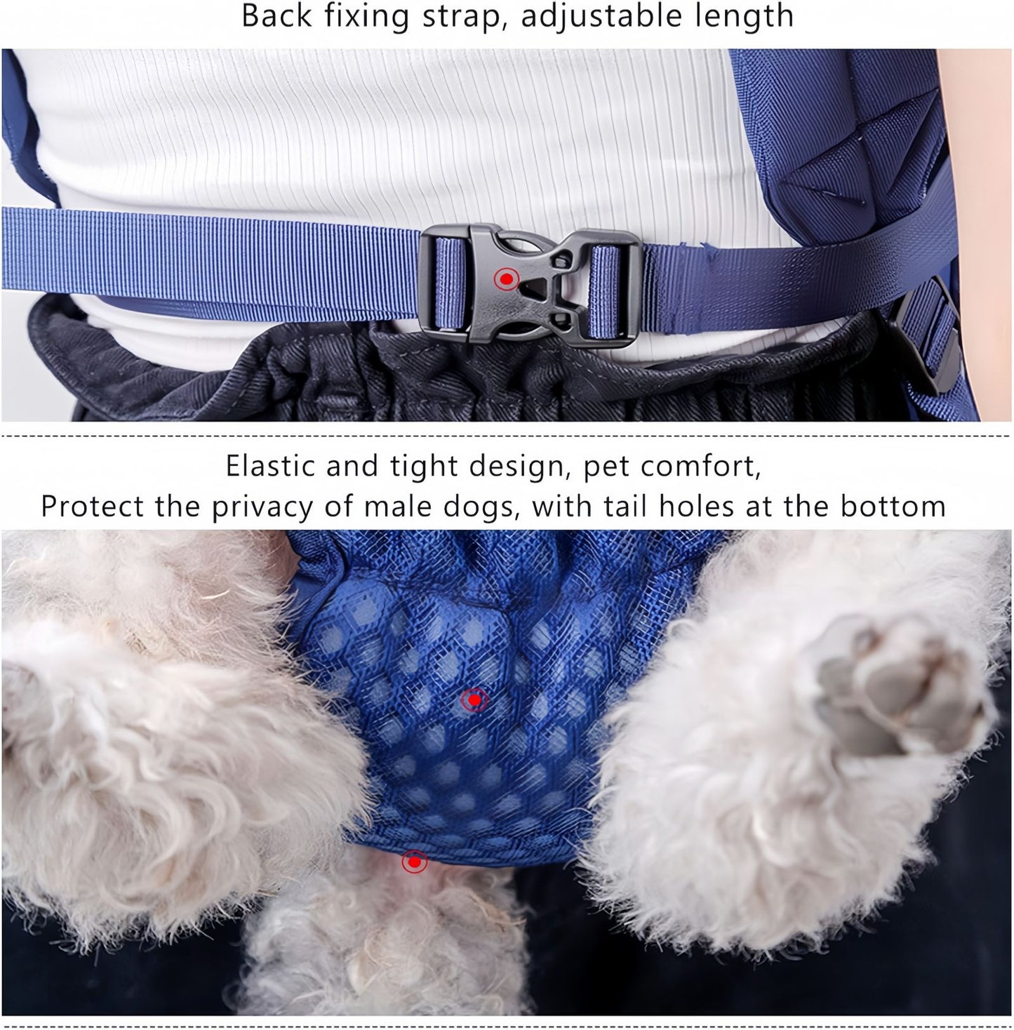 Puppy Dog Backpack Carrier, Breathable Front & Back Dog Carrier for Small Medium Dogs