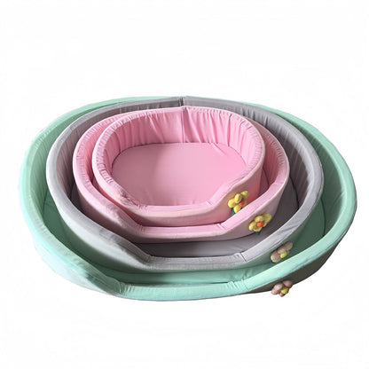 Cooling Dog Bed for Small & Medium Dogs, Oval Bolster Dog Bed with Removable Cushion