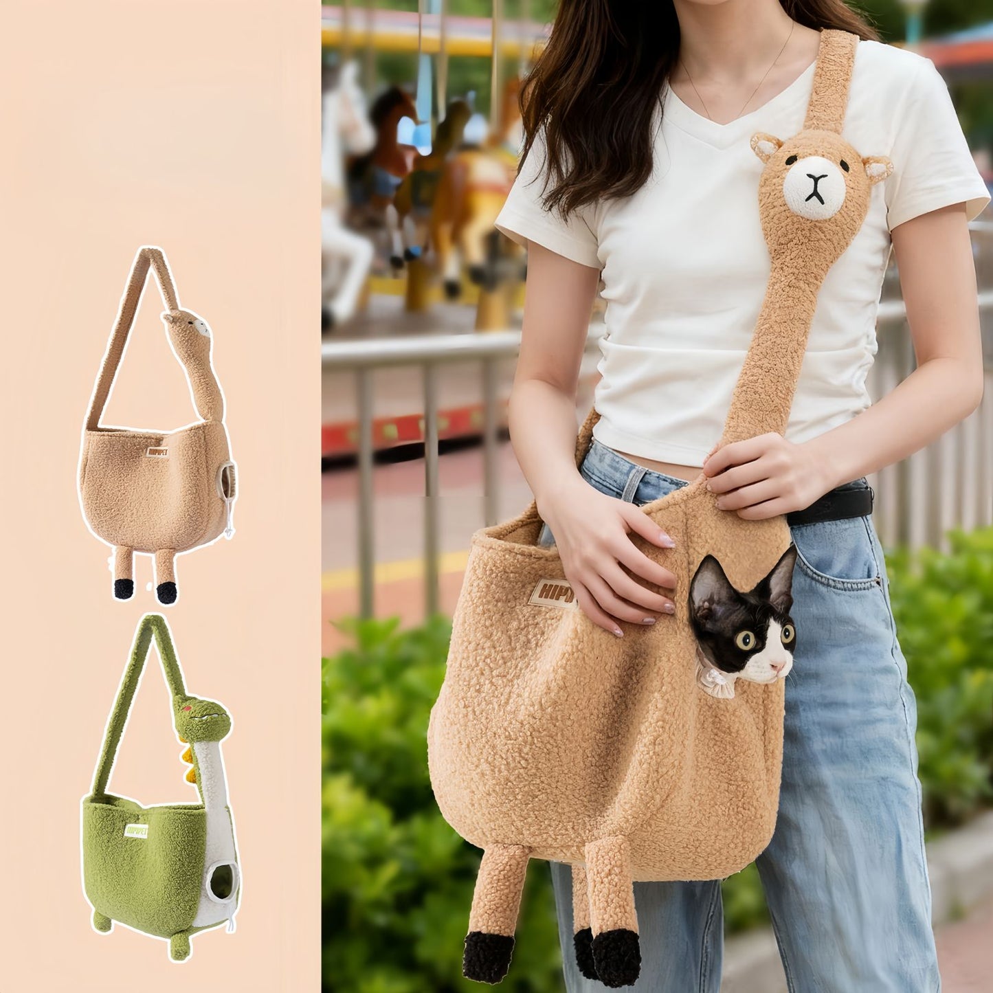 Soft Cat Carrier Bag with Head Out Opening, Pet Sling Carrier for Small Dogs & Cats