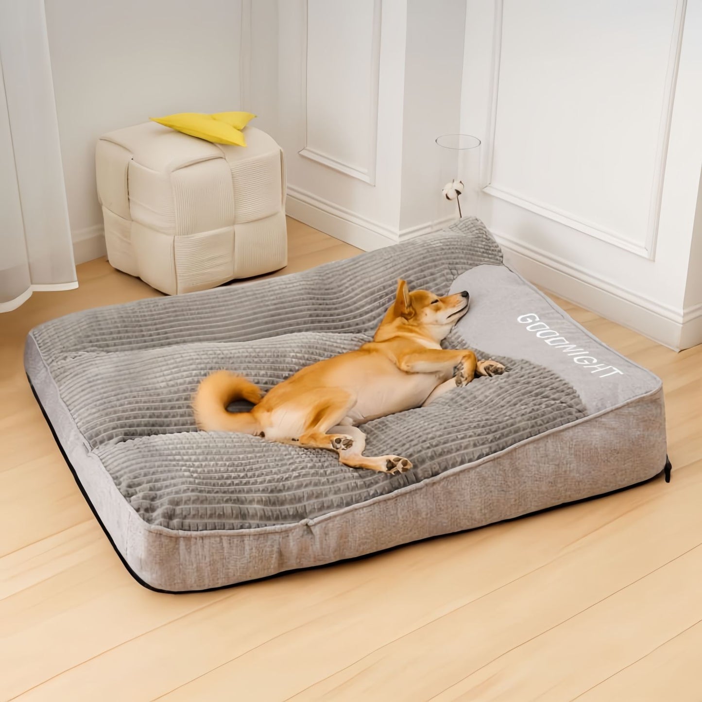 Thick Washable Dog Cushion Bed, Calming Pet Sofa for Medium & Large Dogs