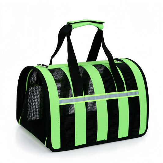 Soft Sided Cat Carrier Bag with Breathable Mesh, Foldable Cat Travel Carrier with Shoulder Strap