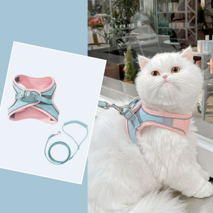 Escape Proof Cat Harness and Leash Set, Adjustable Reflective Walking Harness for Cats & Small Dogs
