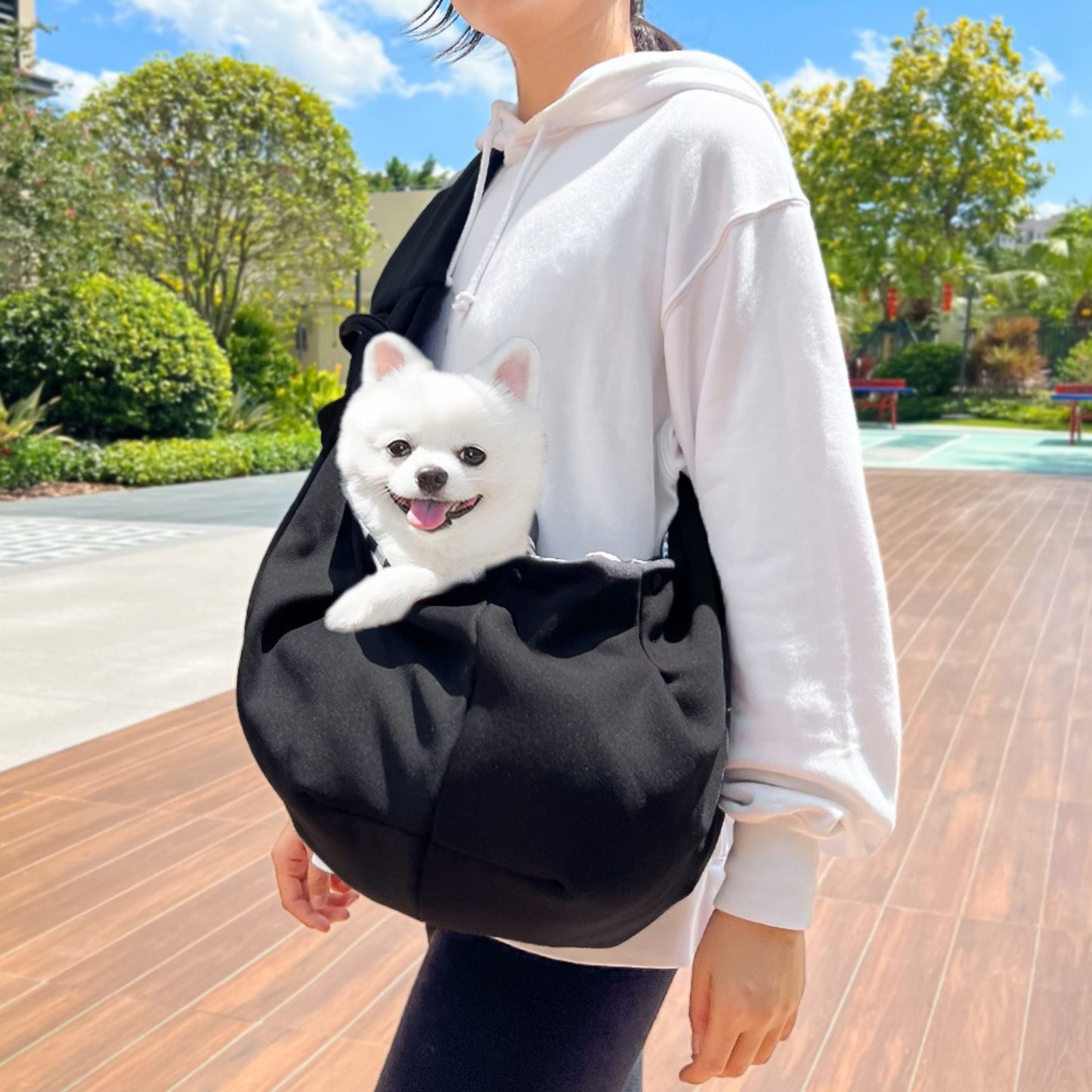 Small Dog Sling Carrier, Hands Free Pet Sling Carrier for Small Dogs and Cats