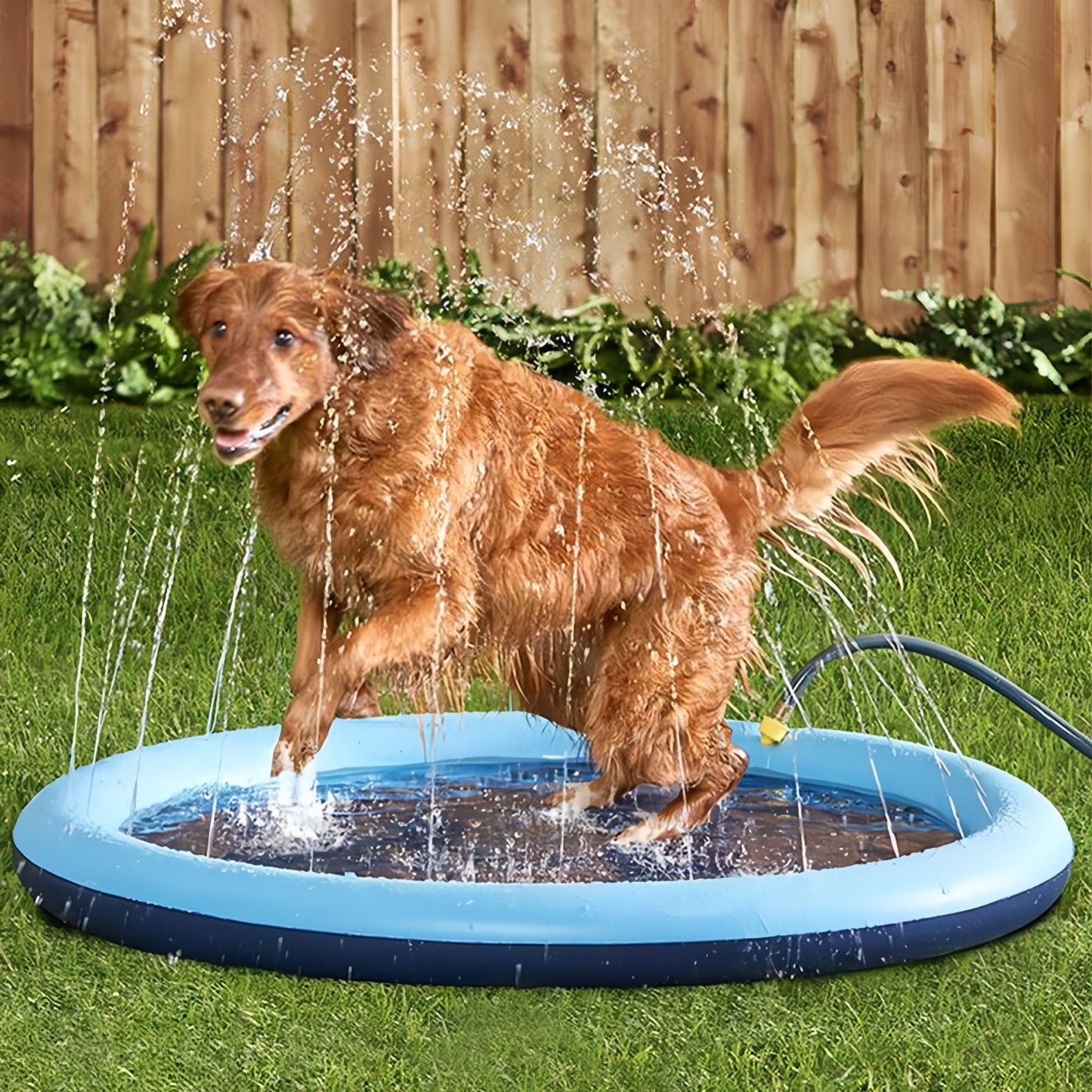 Dog Splash Pad with Sprinkler, Non-Slip Dog Sprinkler Pool for Summer Cooling