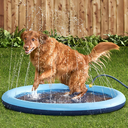 Dog Splash Pad with Sprinkler, Non-Slip Dog Sprinkler Pool for Summer Cooling