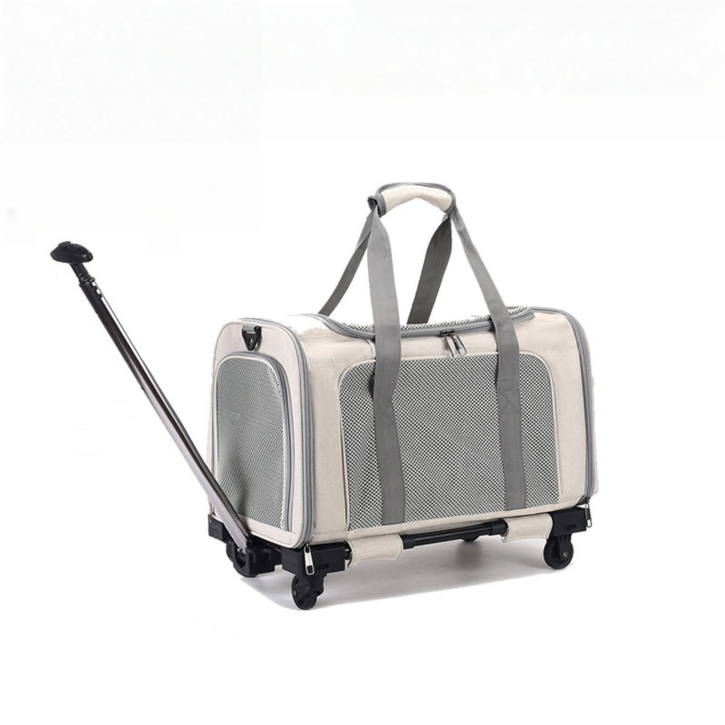 Dog Carrier with Wheels, Rolling Pet Carrier for Travel with Telescopic Handle