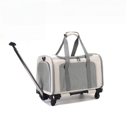 Dog Carrier with Wheels, Rolling Pet Carrier for Travel with Telescopic Handle