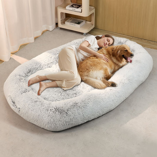Human Size Dog Bed, Nesting Dog Bed for Large Dogs, Plush Dog Sleeping Bed