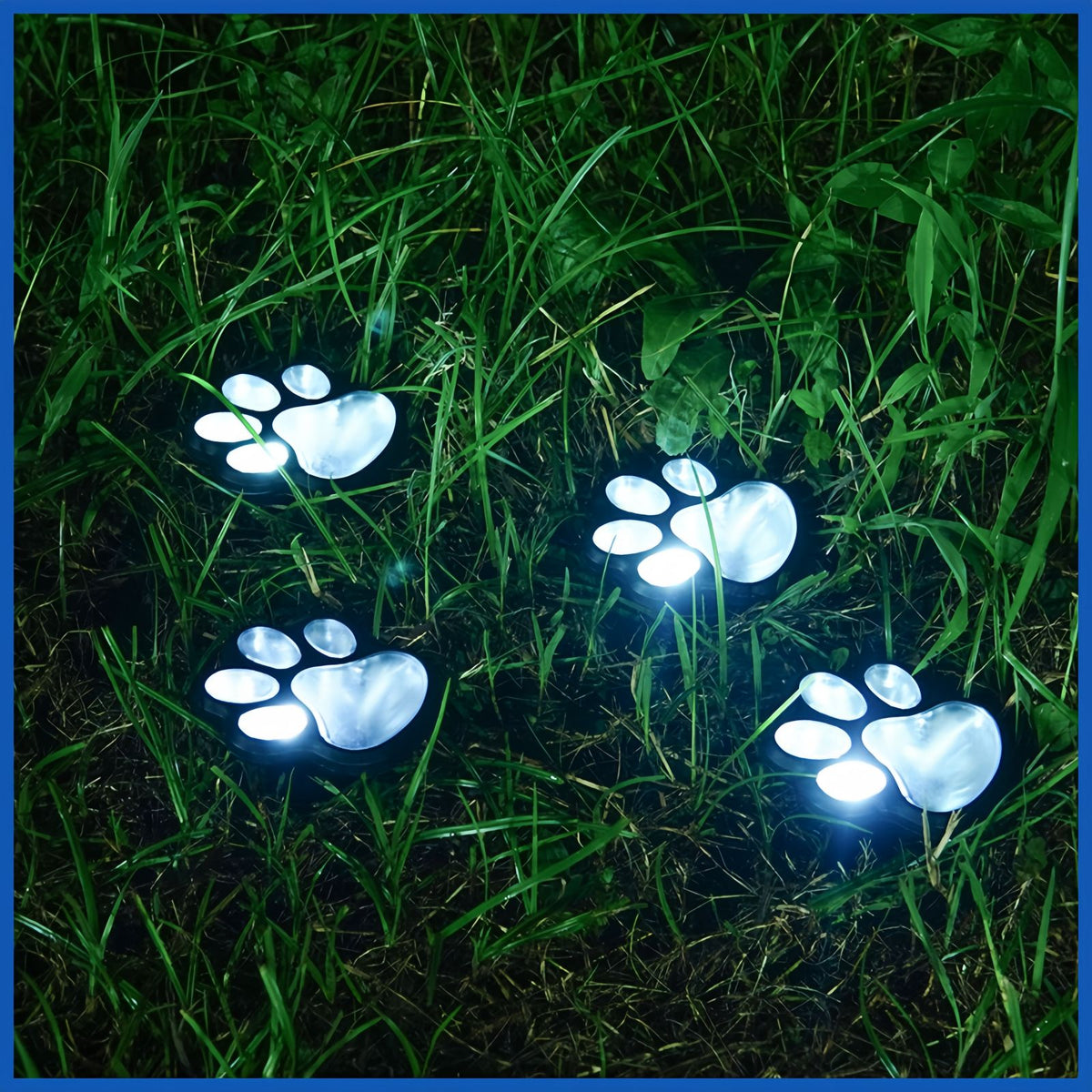 Solar Paw Lights Outdoor, Paw Print Garden Lights for Pathway, Lawn and Yard