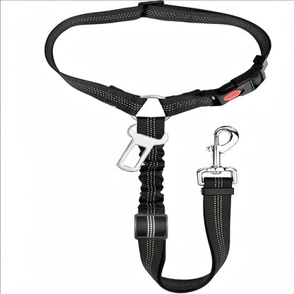 Dog Car Seat Belt with Elastic Bungee, Adjustable Safety Seat Belt for Dogs with Lockable Clip and 360° Swivel Hook