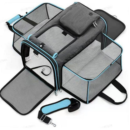 Expandable Airline Travel Pet Carrier for Cats & Small Dogs, Soft Sided Travel Bag for Car & Outdoor Use