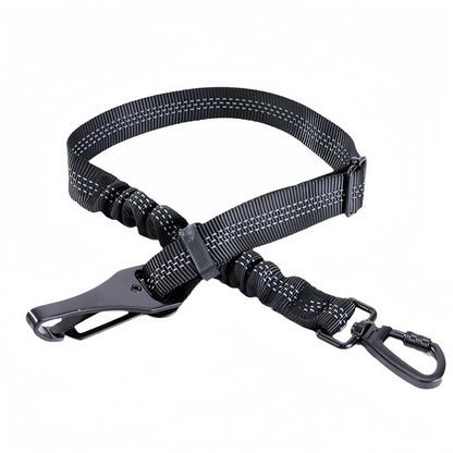 Seat Belts for Dogs Adjustable Bungee Dog Car Seat Belt, Reflective Elastic Safety Leash with Seat Belt Buckle & Swivel Clip