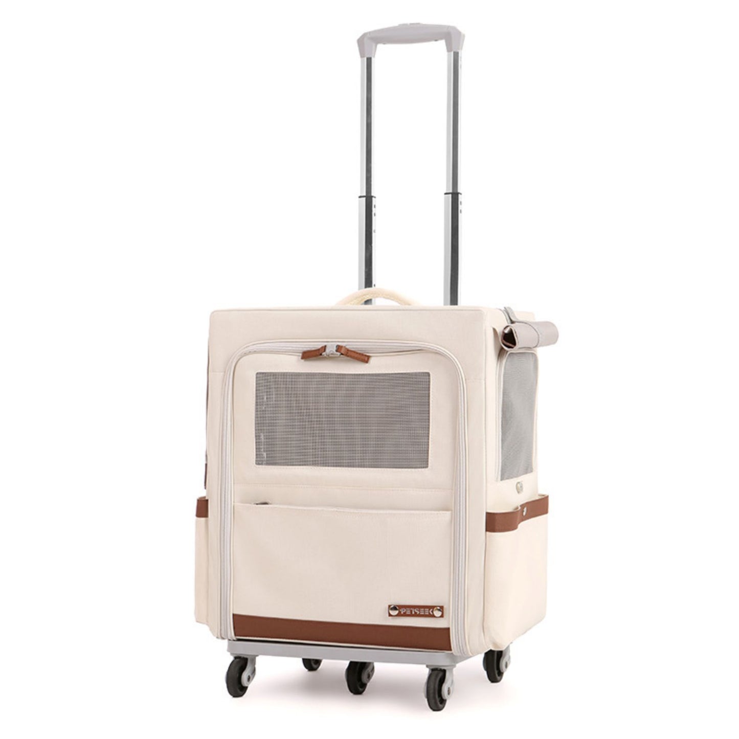 Cat Carrier Backpack with Wheels, Rolling Cat Travel Carrier Backpack