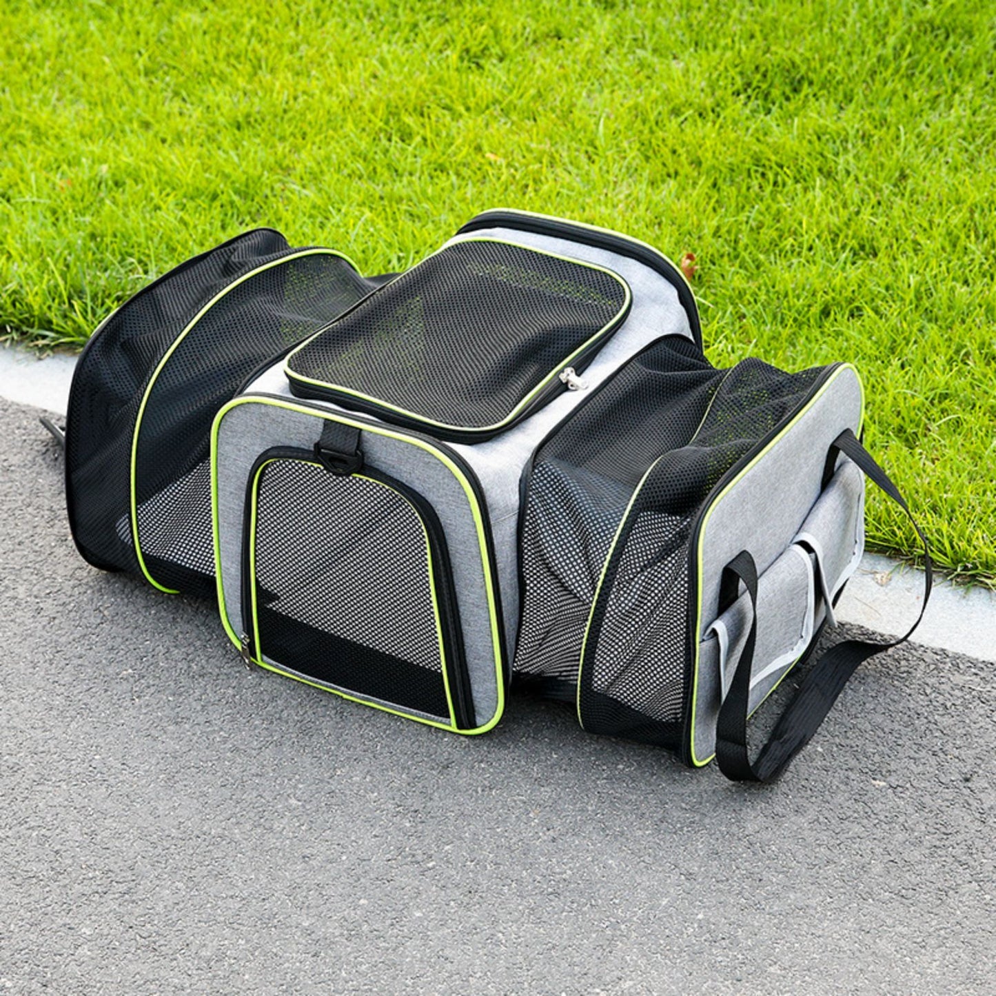 Expandable Cat Carrier Bag, Breathable Foldable Pet Carrier for Travel, Portable Cat Carrier with Shoulder Strap