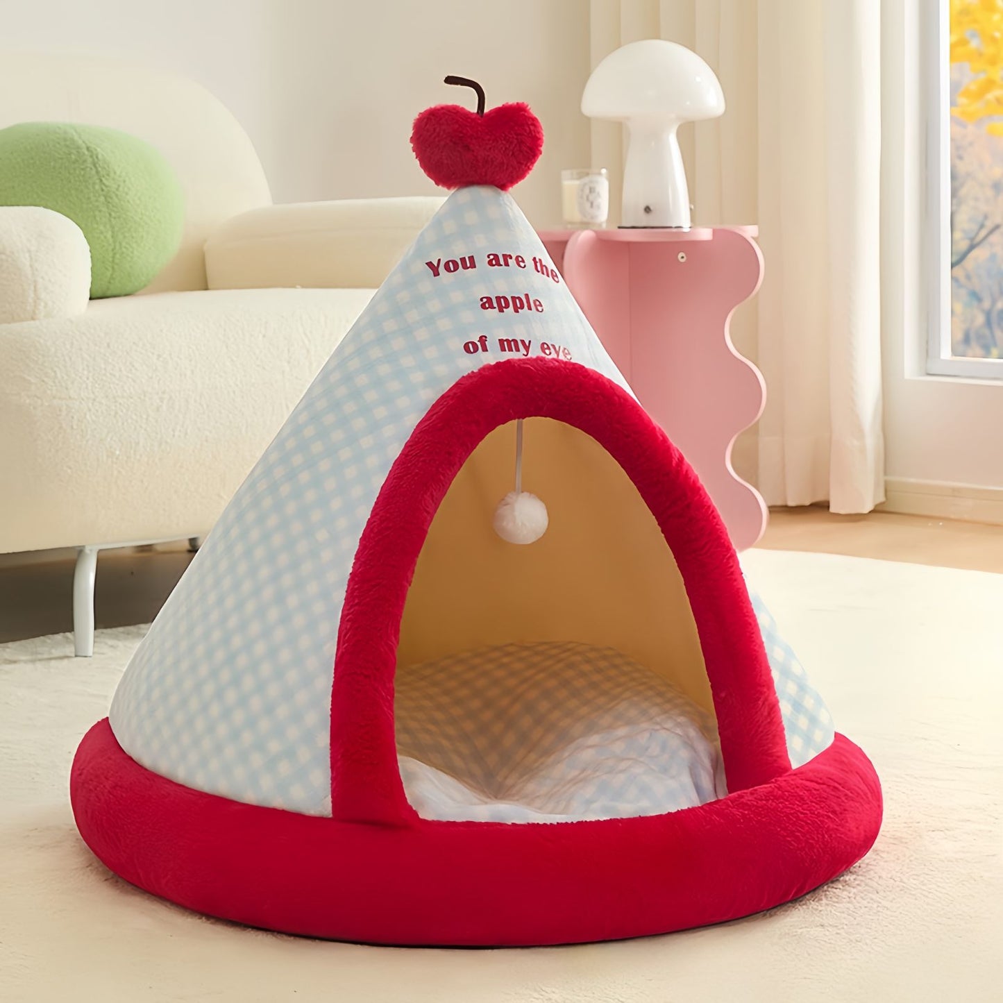 Christmas Dog Tent Bed and Cat Tent Bed, Tent Bed for Cats and Small Dogs