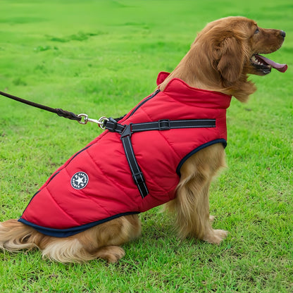 Waterproof Dog Winter Coat with Built-in Harness, Warm Reflective Dog Jacket