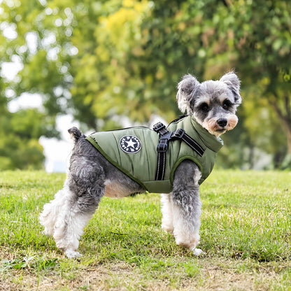 Waterproof Dog Winter Coat with Built-in Harness, Warm Reflective Dog Jacket