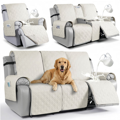 Waterproof Recliner Sofa Cover, Quilted Non-Slip Furniture Protector for Pets