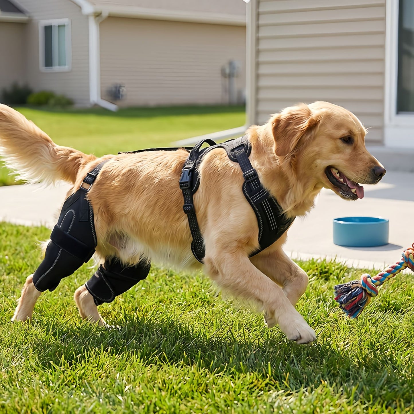 Dog ACL Knee Brace - Dual-Leg Hinged Knee Support Harness for Dogs