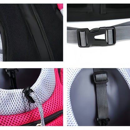Travel Dog Carrier Backpack for Small Dogs & Cats, Breathable Mesh Pet Backpack Carrier with Head Out Design