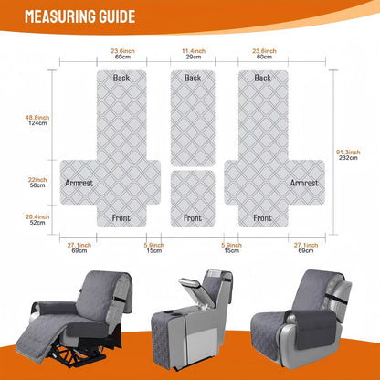 Waterproof Recliner Sofa Cover, Quilted Non-Slip Furniture Protector for Pets