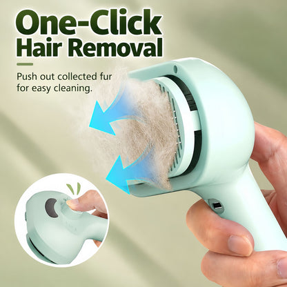 3-in-1 Pet Steam Brush for Cats and Dogs, Self Cleaning Spray Grooming Brush for Pet Hair Removal