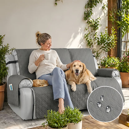 Waterproof Recliner Sofa Cover, Quilted Non-Slip Furniture Protector for Pets